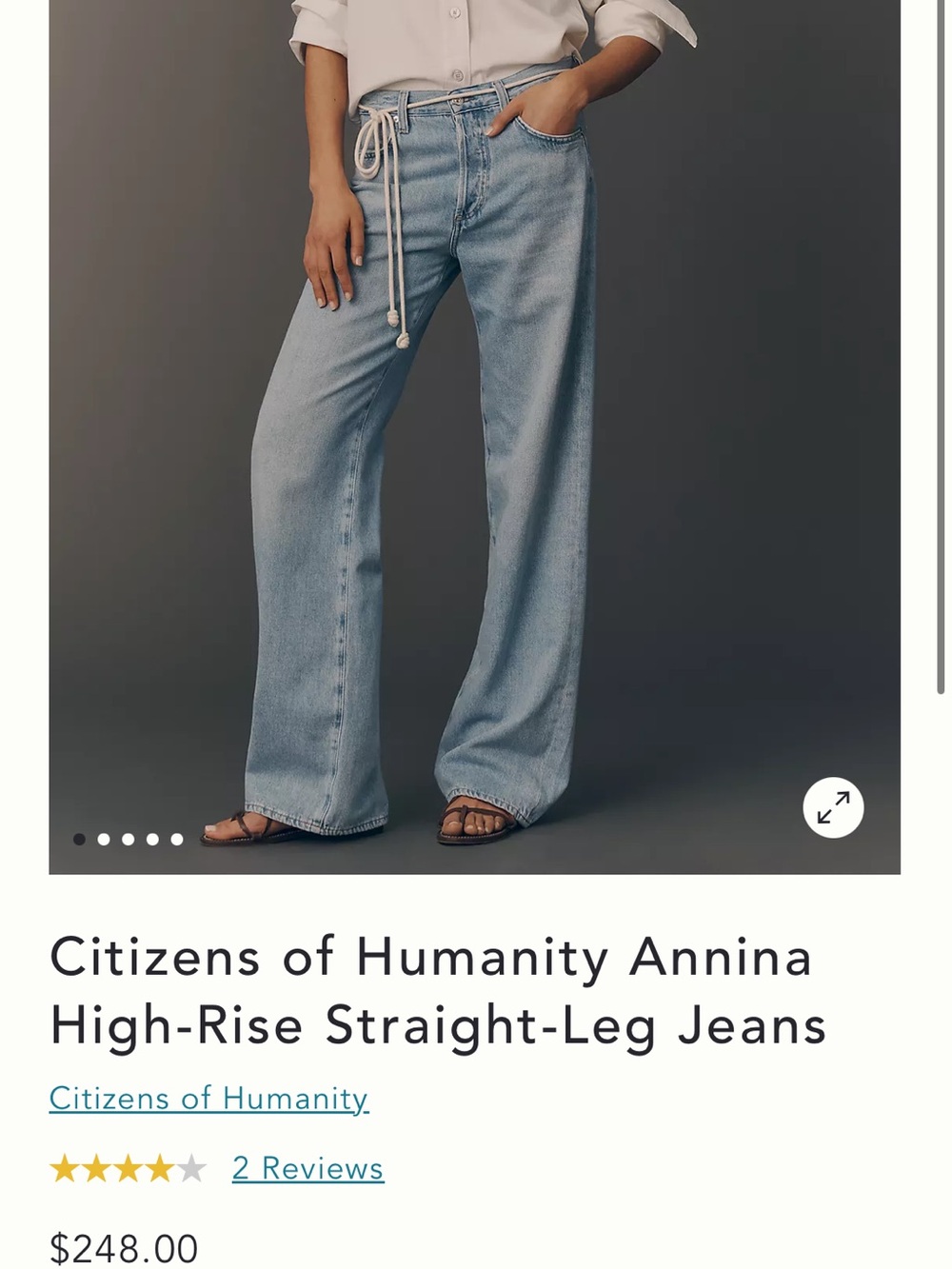Citizens of Humanity Annina High-Rise Straight-Leg Jeans